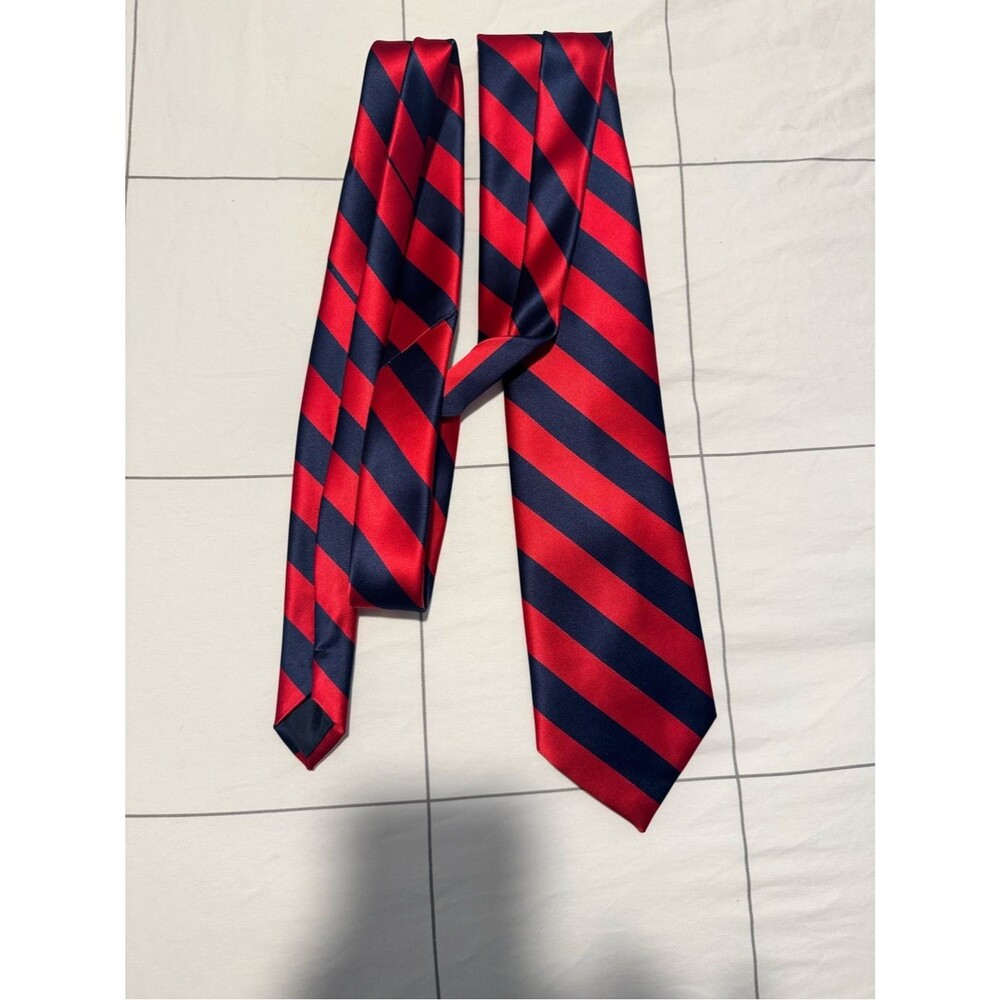 Red and blue striped tie
